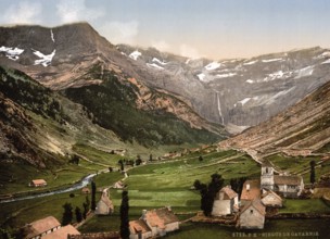 La Cirque, Gavarnie, Pyrenees, France, ca 1890, Historical, digitally restored reproduction from a