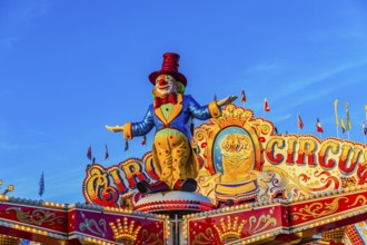 Clown figure in the round and high ride Circus Circus, Oktoberfest, Festwiese, Theresienwiese,