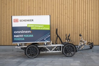 DB Schenker electric vehicle, Oodi Central Library and Cultural Centre, designed by ALA Architects,