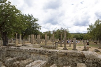 Ancient ruins of the archaeological site of Olympia, UNESCO World Heritage Site, Élis, Peloponnese,