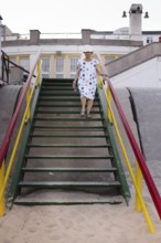 Elderly tourist on the island of Borkum, 21.07.2024