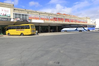 Coaches at bus station, Plasencia, Caceres province, Extremadura, Spain, Europe