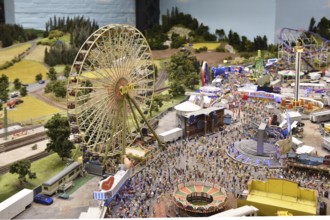 Amusement park, funfair, Ferris wheel at Miniatur Wunderland in Hamburg, Germany, Europe