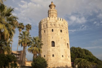 Torre del Orre built 1220 by the Almohads, moorish tower where gold was stored, Seville, Spain,