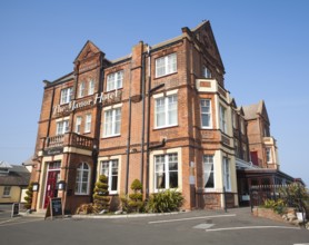 Victorian architecture of the Manor Hotel building, Mundesley, Norfolk, England opened in 1900