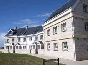 New houses made from local Portland stone, Isle of Portland, Dorset, England, UK