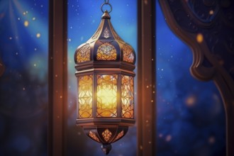 Ramadan lantern background, evoking the rich traditions and serene moments of the holy month, AI