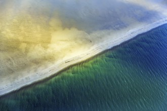 Sandbank off the island of Föhr, sunlight, aerial view, Schleswig-Holstein Wadden Sea National