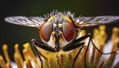 Animals, insect, symbol, close-up of a housefly, Musca domestica, AI-generated, AI generated