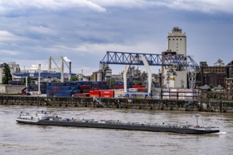 Container terminal in the Rhine port of Krefeld, inland port, 4th largest public port in North