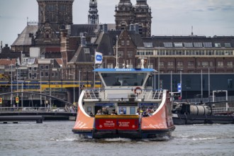 GVB ferries for pedestrians and cyclists across the river Ij, at Amsterdam Centraal station, free