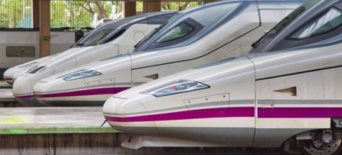 Seville, Spain-October 2, 2018: Seville main train station, Santa Justa, a busy intercity