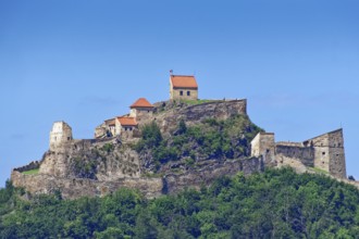 Reps Castle, the landmark of the town of Reps, on Kohalm Hill. Rupea, Brasov County, Transylvania,