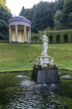 Historic baroque gardens in Kleve, from the 17th century, amphitheatre on the Springenberg, statue