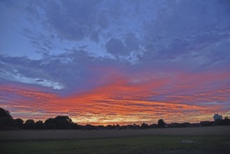 Europe, Germany, Lower Saxony, District of Stade, Sunset, Europe