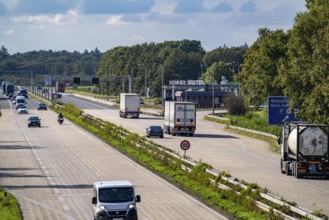 Goch border crossing, A57 motorway, from Germany to the Netherlands, little traffic, North