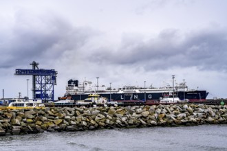 Liquefied natural gas terminal, LNG terminal in the harbour of Sassnitz-Mukran on the island of