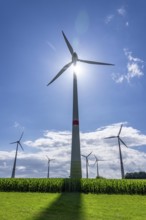 Wind farm near Radlinghausen, part of the town of Brilon, North Rhine-Westphalia, Germany, Europe