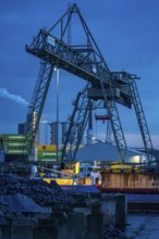 Port of Duisburg, outer harbour, container handling at the Parllelnhafen, Duisburg, North