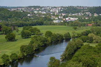 View over the Ruhr valley between Essen-Kettwig and Essen-Werden, behind, North Rhine-Westphalia,