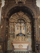 Gold work on the altars of the Cathedral Se, Sedos Episcopalis, in Faro, Algarve, Portugal, Europe