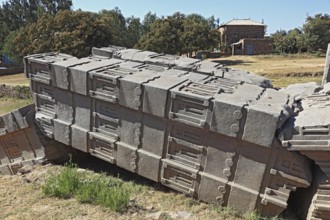 Tigray region, in the stelae park of Axum, Aksum, ancient cemetery of the Axumite kings, broken