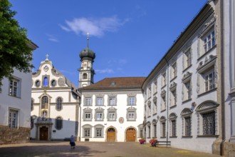 Sacred Heart of Jesus Monastery with Jesuit Church, Stiftsplatz, Hall in Tyrol, Inntal, Tyrol,