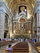 Interior, Catholic Church, Naples, Italy, Europe