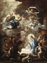 Adoration of the shepherd (1690), painting by Luca Giordano (Italian, 1634-1705), historically,