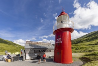 Oberalp Pass, top of the pass. The only lighthouse in the Alps stands near the source of the Rhine