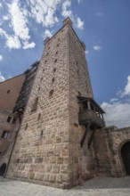 Luginsland Tower, built in 1377, highest tower of the Nuremberg Imperial Castle, Nuremberg, Middle