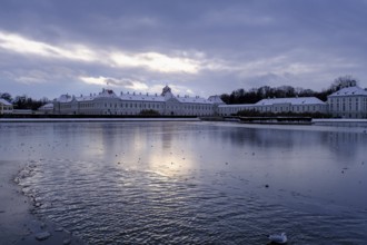 Nymphenburg Palace in winter, Munich, Upper Bavaria, Bavaria, Germany, Europe