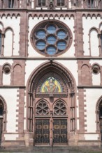 Detailed view of the Herz-Jesu church in the Stühlinger district, Freiburg im Breisgau,