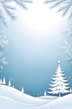 Abstract illustration of a white Christmas card with delicate hand-drawn illustrations, empty space