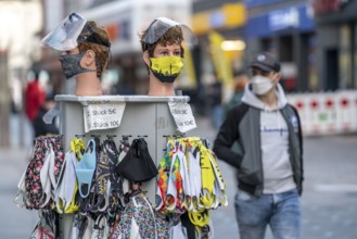 Protective masks pop-up store in the city centre, shopping street Westenhellweg, shopping street,