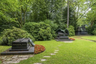 Bredeney cemetery, Krupp family cemetery, in Essen, North Rhine-Westphalia, Germany, grave of