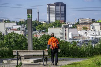 Essener Aussichten, one of 30 viewpoints of Essen, spread throughout the city, town hall, here from