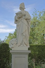 Sculpture of St Mark the Apostle with Bible, Saint, UNESCO St Mary and St Mark's Church, Minster,