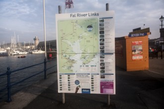 Map of River Fal transport links Prince of Wales pier, Falmouth, Cornwall, England, UK