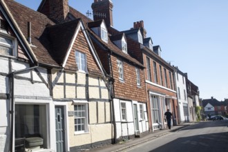 Historic buildings in Silverless Street, Marlborough, Wiltshire, England, UK