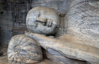 Buddha statue figure, Gal Viharaya, UNESCO World Heritage Site, the ancient city of Polonnaruwa,