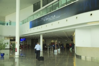 International airport terminal building interior, Gibraltar, southern Europe, Europe