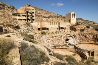 Old gold mine buildings, Rodalquilar, Cabo de Gata natural park, Almeria, Spain, Europe