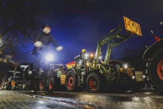 Road blockades in the centre of Berlin, taken as part of the farmers' protests in Berlin, 15.01