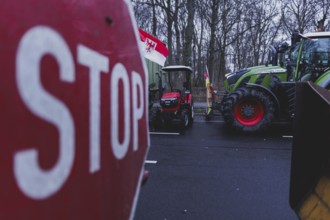 Road blockades in the centre of Berlin, taken as part of the farmers' protests in Berlin, 15.01