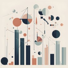 Abstract wallpaper illustration symbolizing finance and business, AI generated