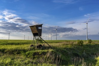 RWE wind farm near Bedburg, at the Garzweiler opencast mine, on recultivated part of the opencast