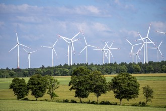 Wind farm north-east of Bad Wünnenberg, Ostwestfalen Lippe, Paderborn district, North