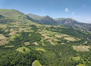 Mountain landscape near Montemonaco in the Marche Apennines. Arquata del Tronto, Ascoli Piceno,