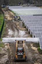 Construction of a solar park in Neukirchen-Vluyn, over 10, 000 solar modules will be installed on 4